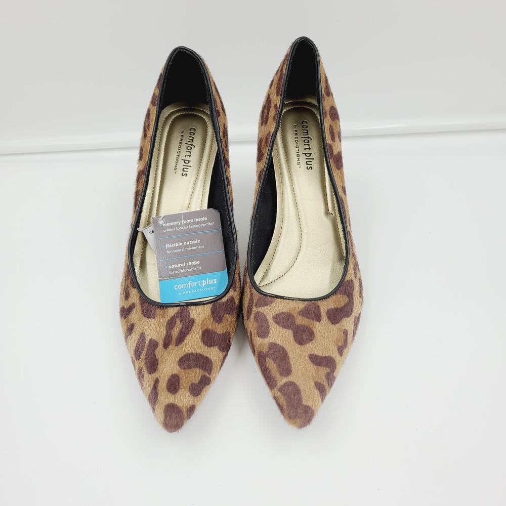 Comfort Plus Pumps by Predictions Faux Fur LEOPARD Print Women Size 8 **NWT**